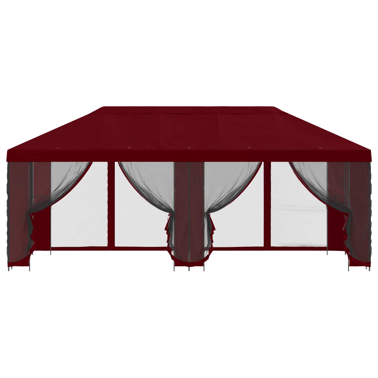Garten Pavillon mit Seitenwänden 6 x 3 m Bordeauxrot