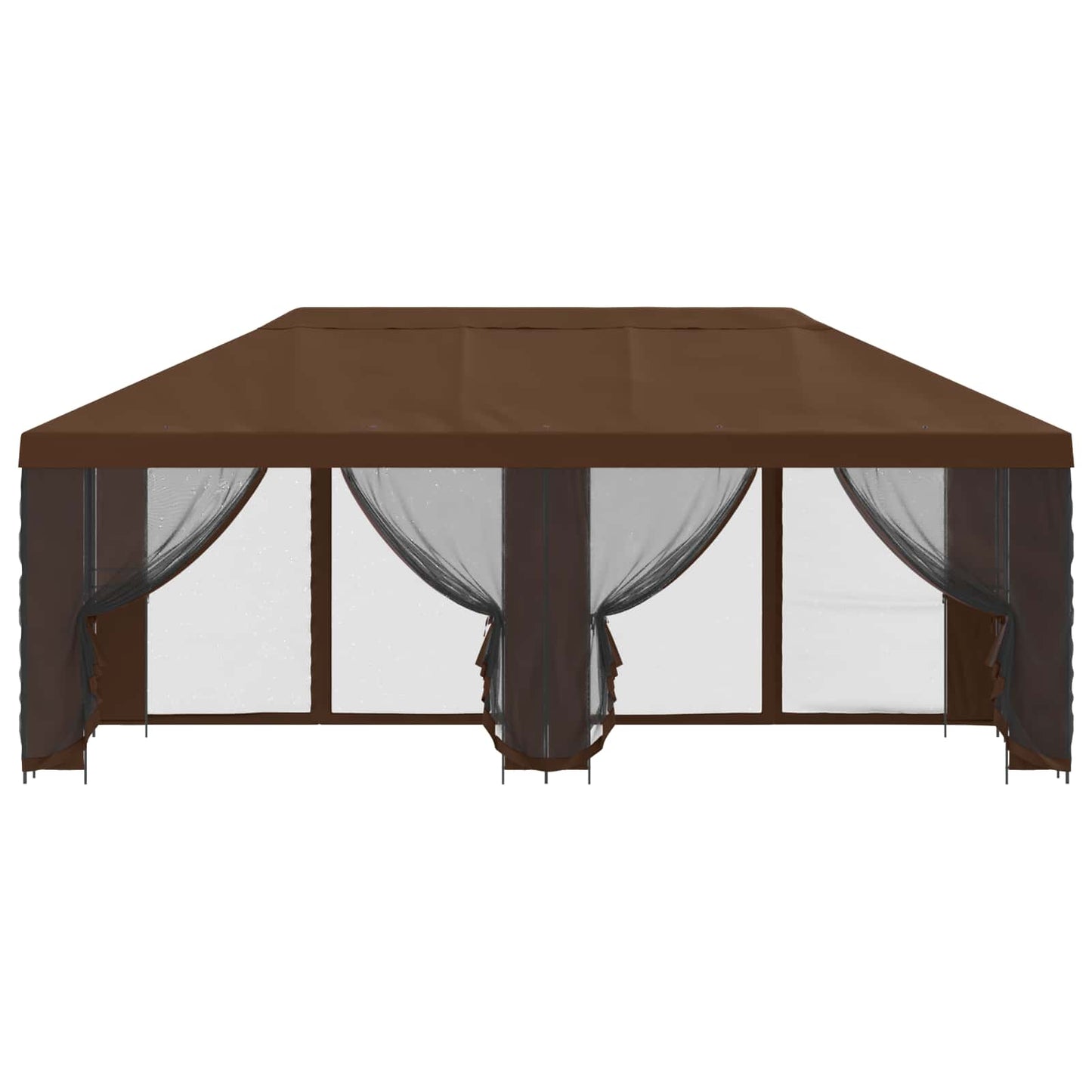 Garten Pavillon mit Seitenwänden 6 x 3 m Braun