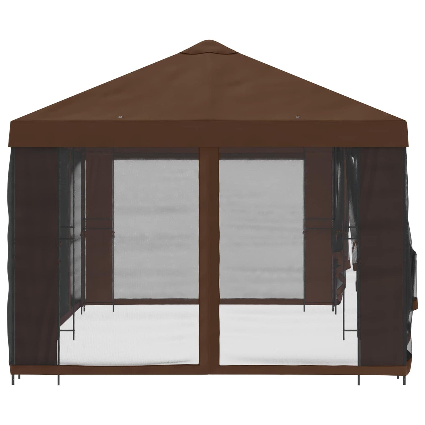 Garten Pavillon mit Seitenwänden 6 x 3 m Braun