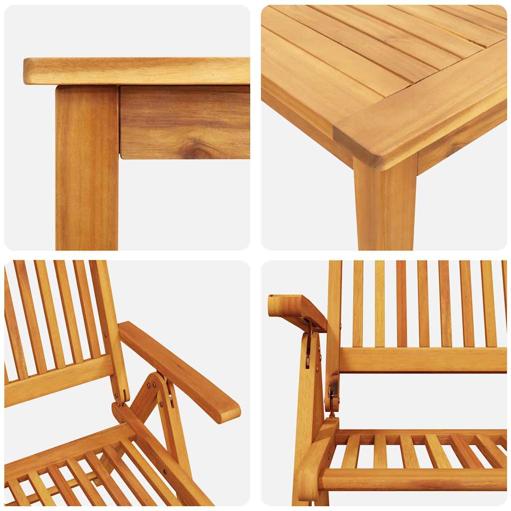 Garten Essgruppe 5 stk. Braun Massivholz Akazie