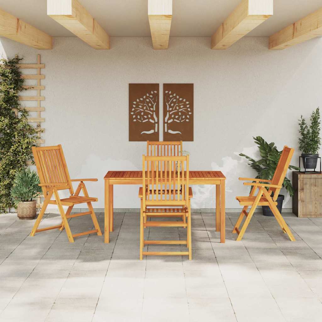Garten Essgruppe 5 stk. Braun Massivholz Akazie