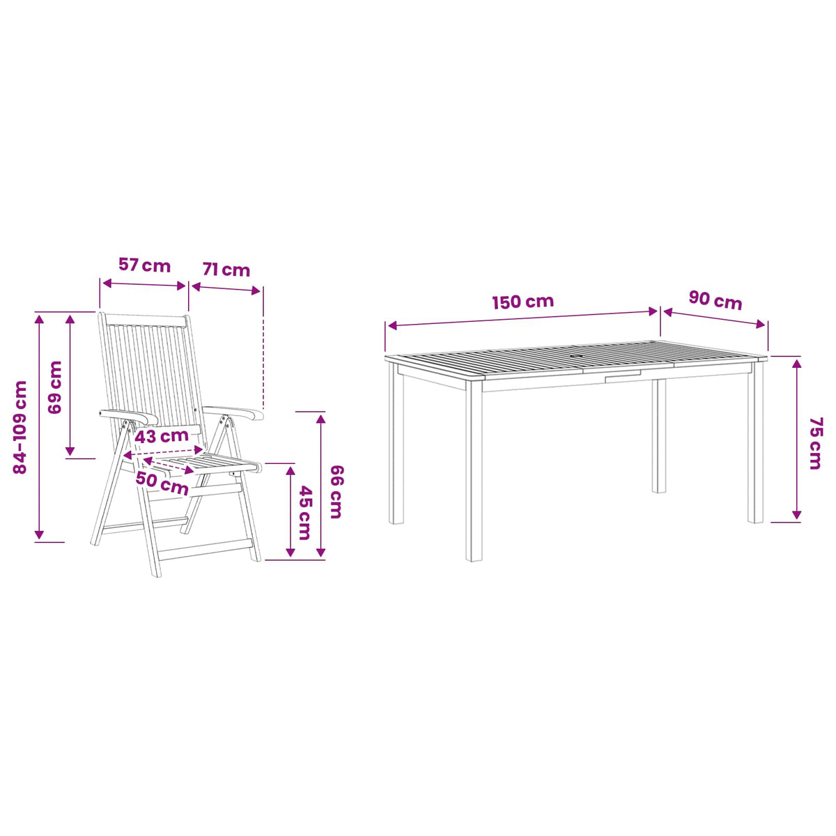 Garten Essgruppe 5 stk. Braun Massivholz Akazie