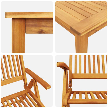 Garten Essgruppe 7 stk. Braun Massivholz Akazie