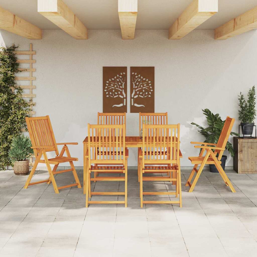 Garten Essgruppe 7 stk. Braun Massivholz Akazie
