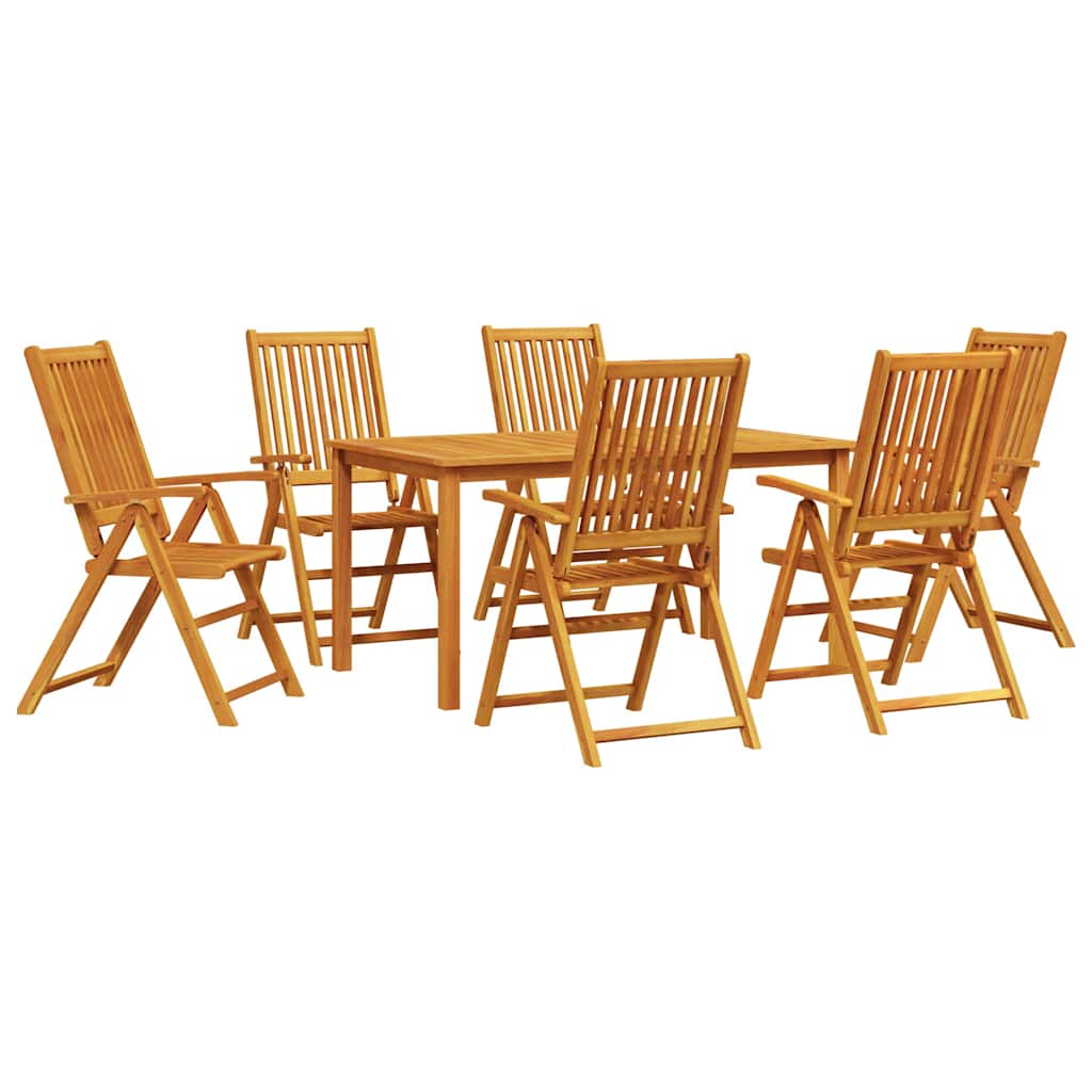 Garten Essgruppe 7 stk. Braun Massivholz Akazie