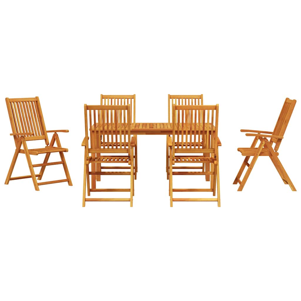 Garten Essgruppe 7 stk. Braun Massivholz Akazie