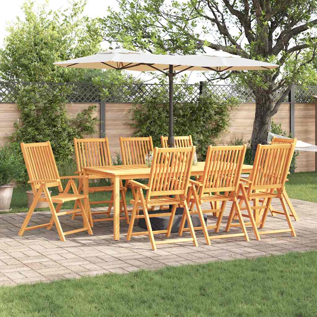 Garten Essgruppe 9 stk. Braun Massivholz Akazie