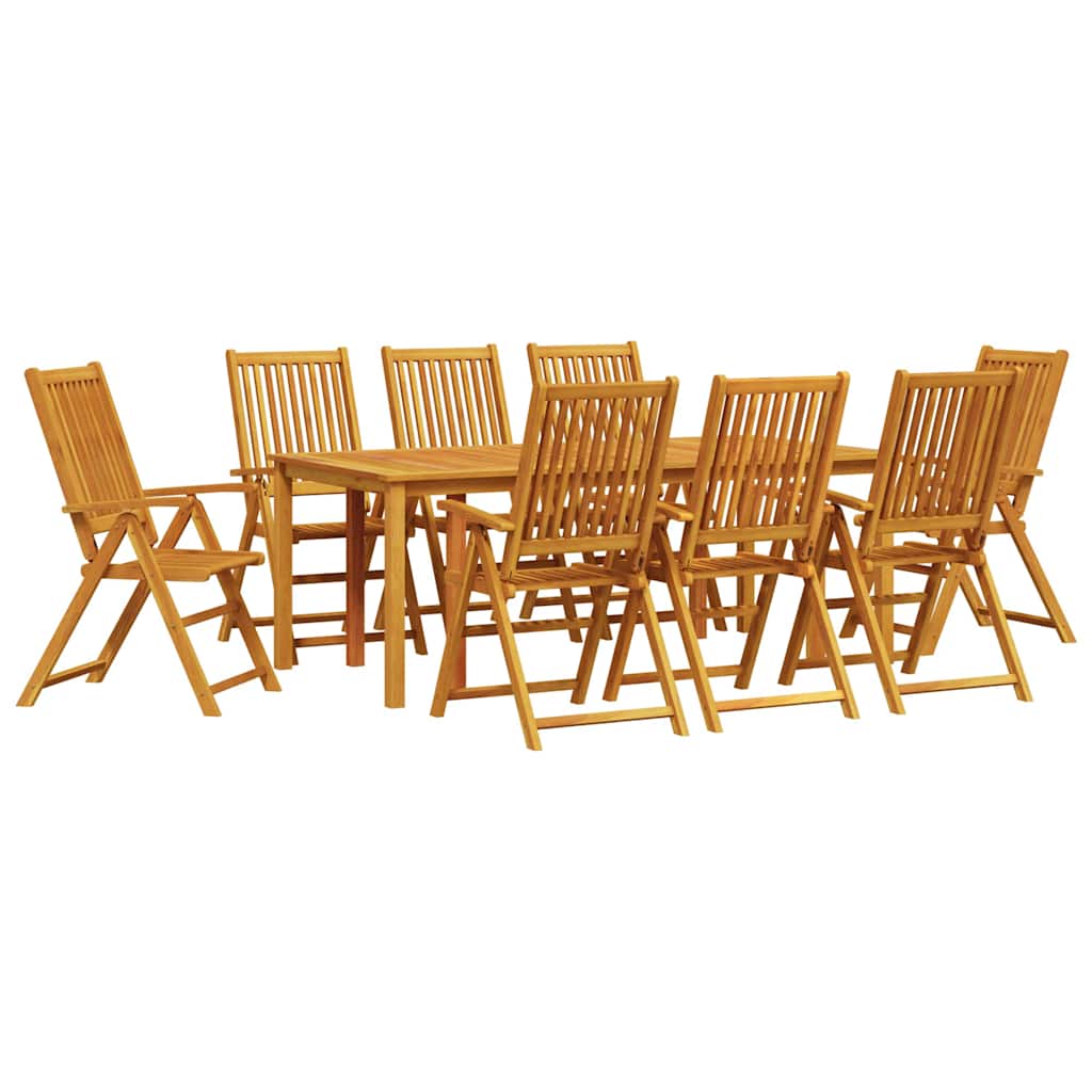Garten Essgruppe 9 stk. Braun Massivholz Akazie