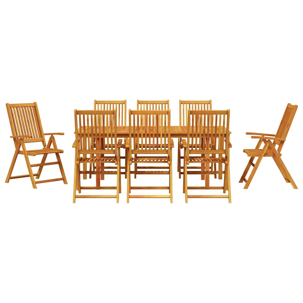 Garten Essgruppe 9 stk. Braun Massivholz Akazie