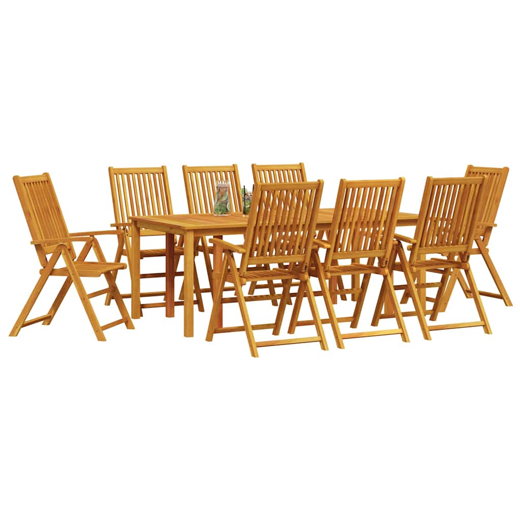 Garten Essgruppe 9 stk. Braun Massivholz Akazie