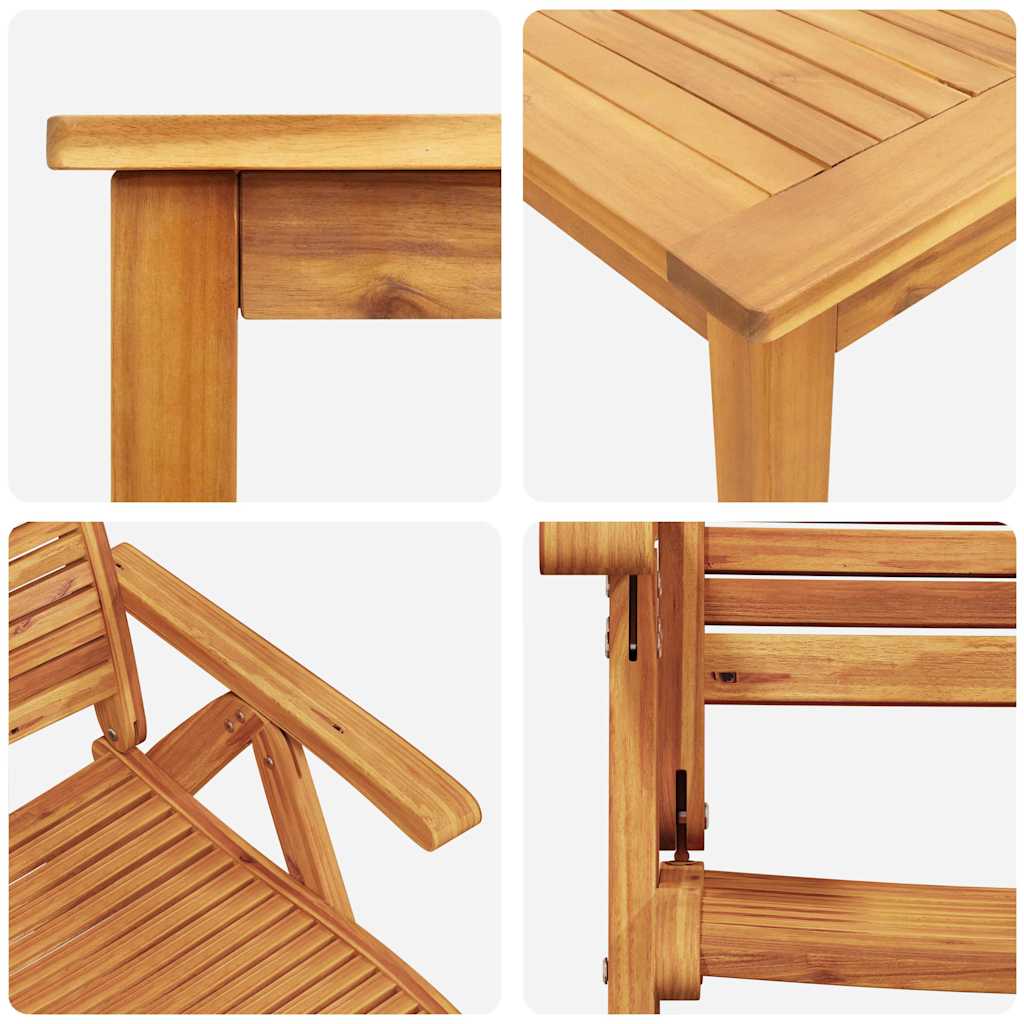 Garten Essgruppe 3 stk. Braun Massivholz Akazie