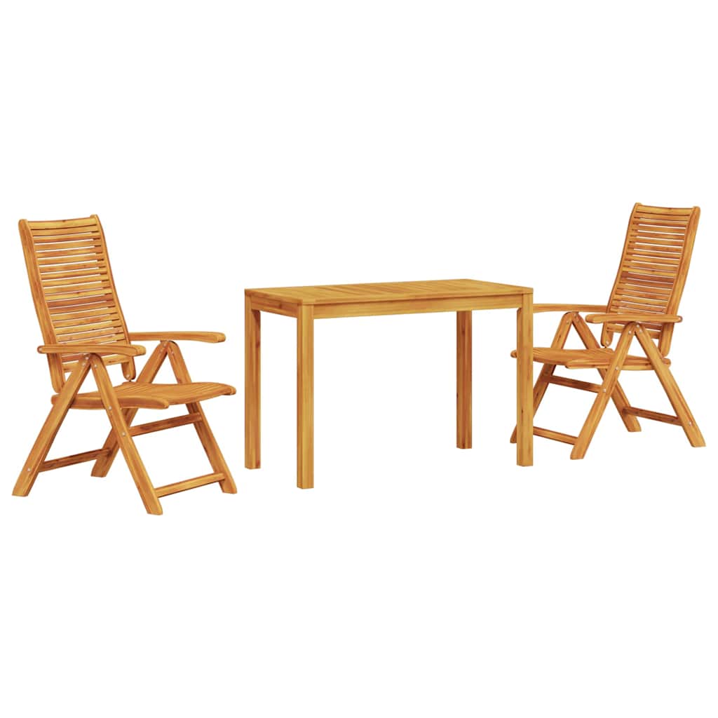 Garten Essgruppe 3 pcs Braun Massivholz Akazie