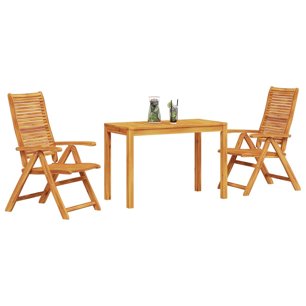 Garten Essgruppe 3 pcs Braun Massivholz Akazie