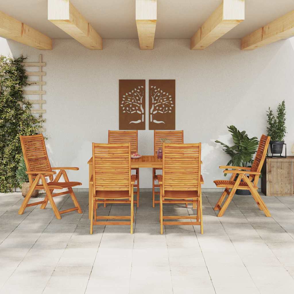 Garten Essgruppe 7 stk. Braun Massivholz Akazie