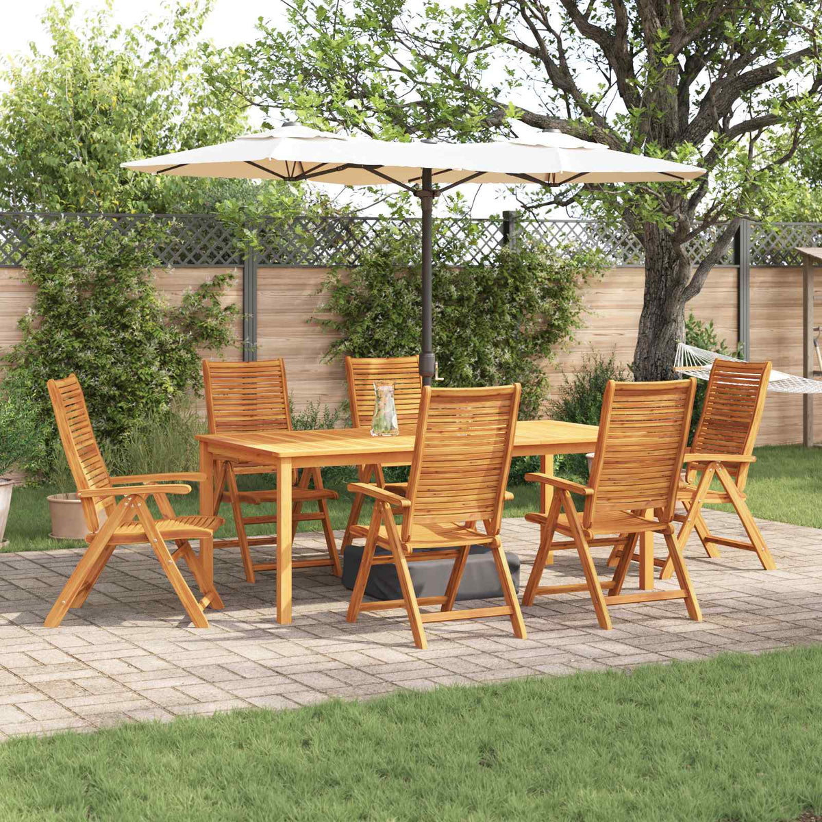 Garten Essgruppe 7 stk. Braun Massivholz Akazie
