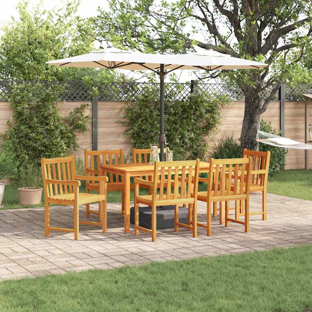 Garten Essgruppe 7 pcs Braun Massivholz Akazie