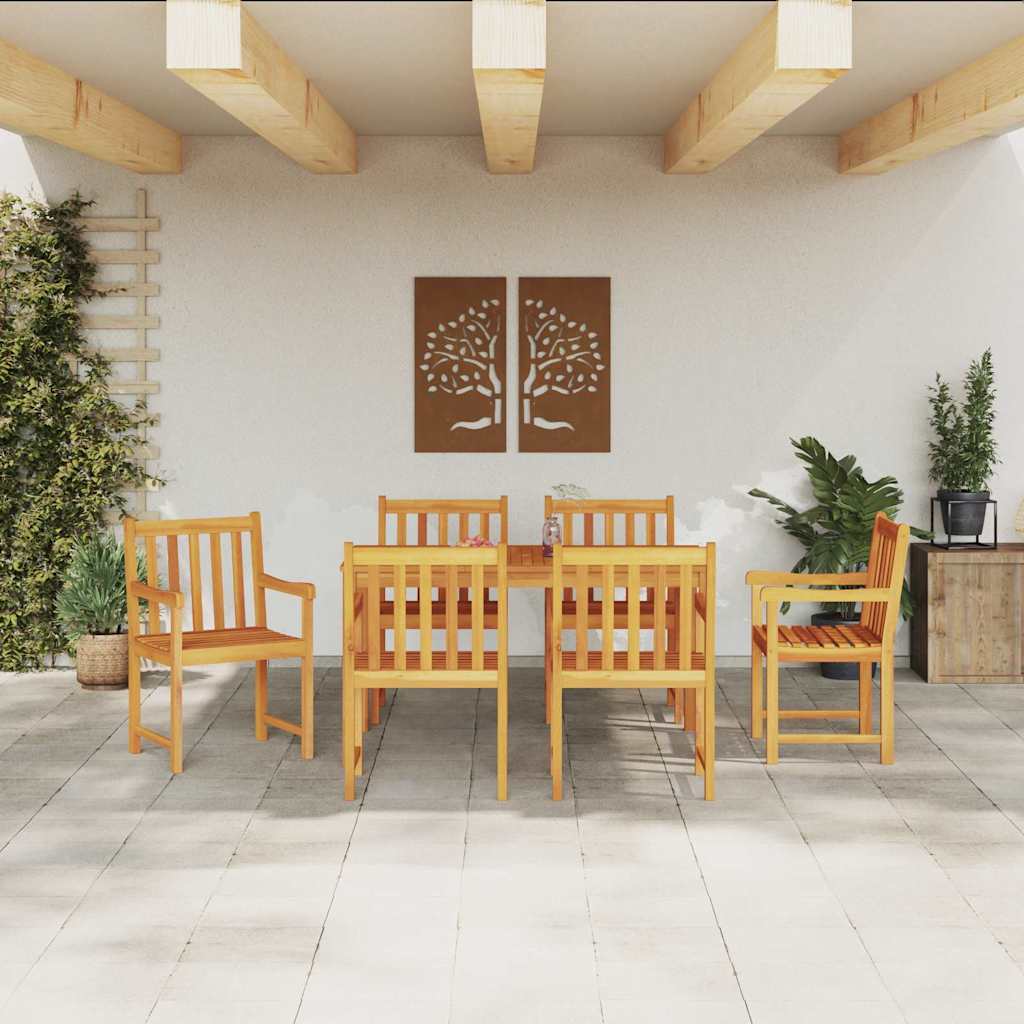 Garten Essgruppe 7 pcs Braun Massivholz Akazie
