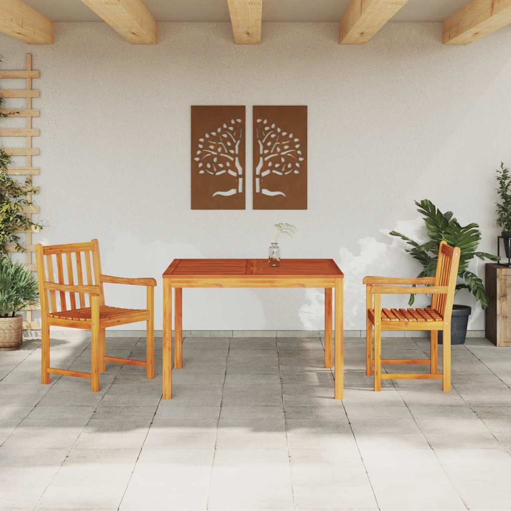 Garten Essgruppe 3 pcs Braun Massivholz Akazie