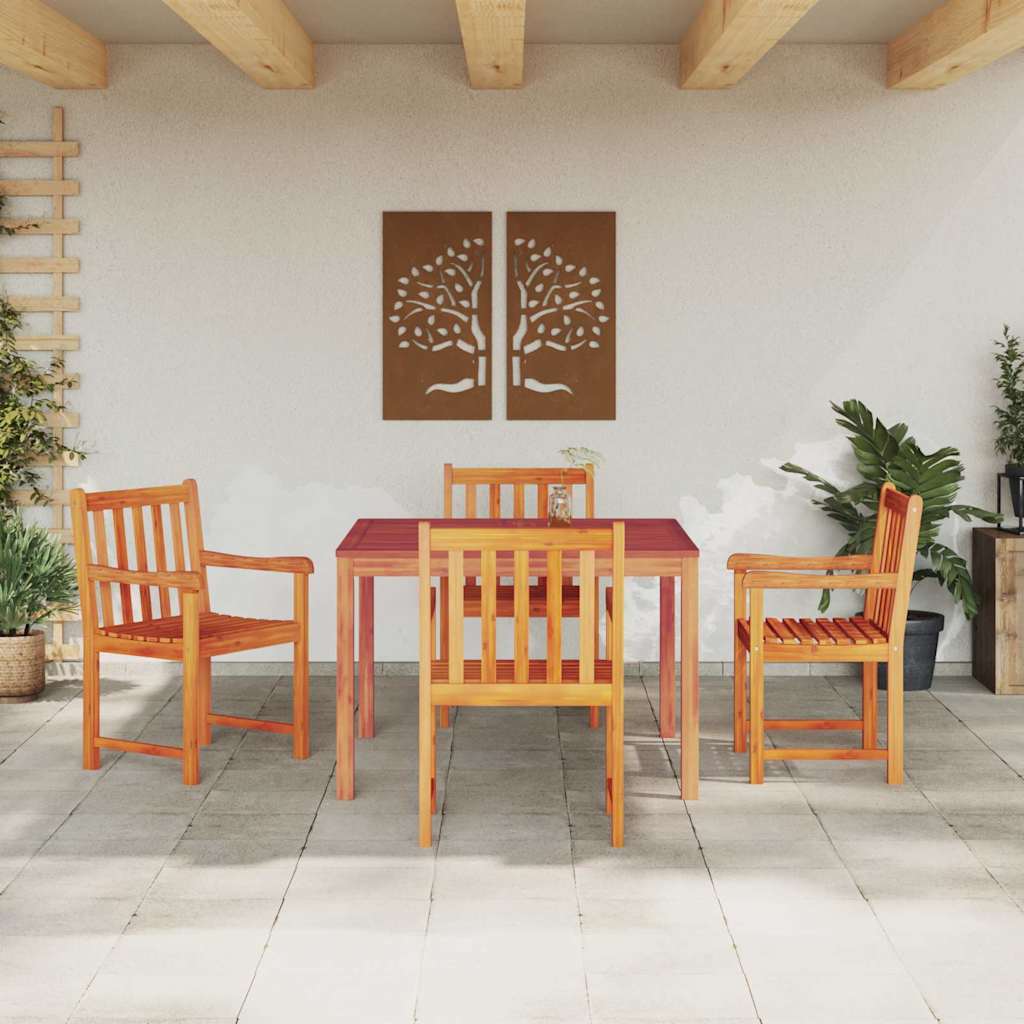 Garten Essgruppe 5 pcs Braun Massivholz Akazie