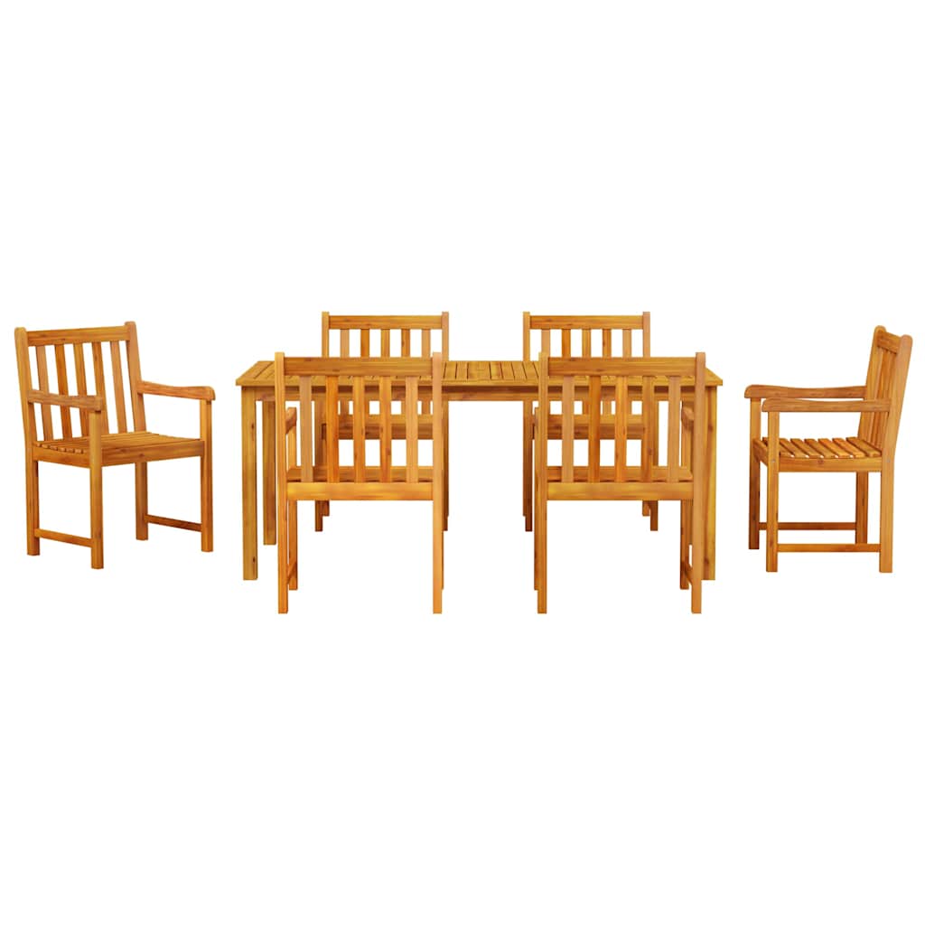 Garten Essgruppe 7 pcs Braun Massivholz Akazie