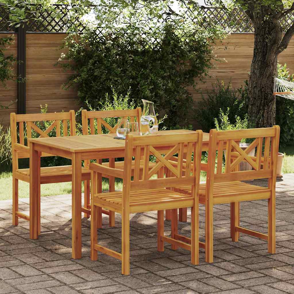 Garten Essgruppe 5 pcs Braun Massivholz Akazie