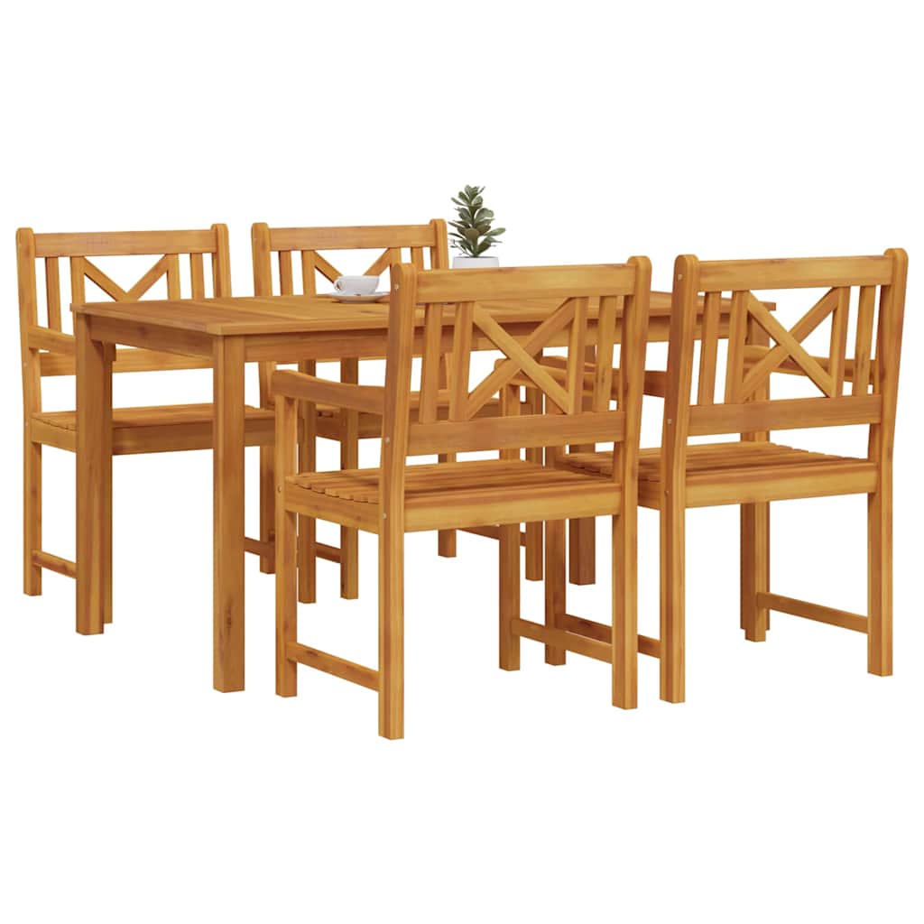 Garten Essgruppe 5 pcs Braun Massivholz Akazie
