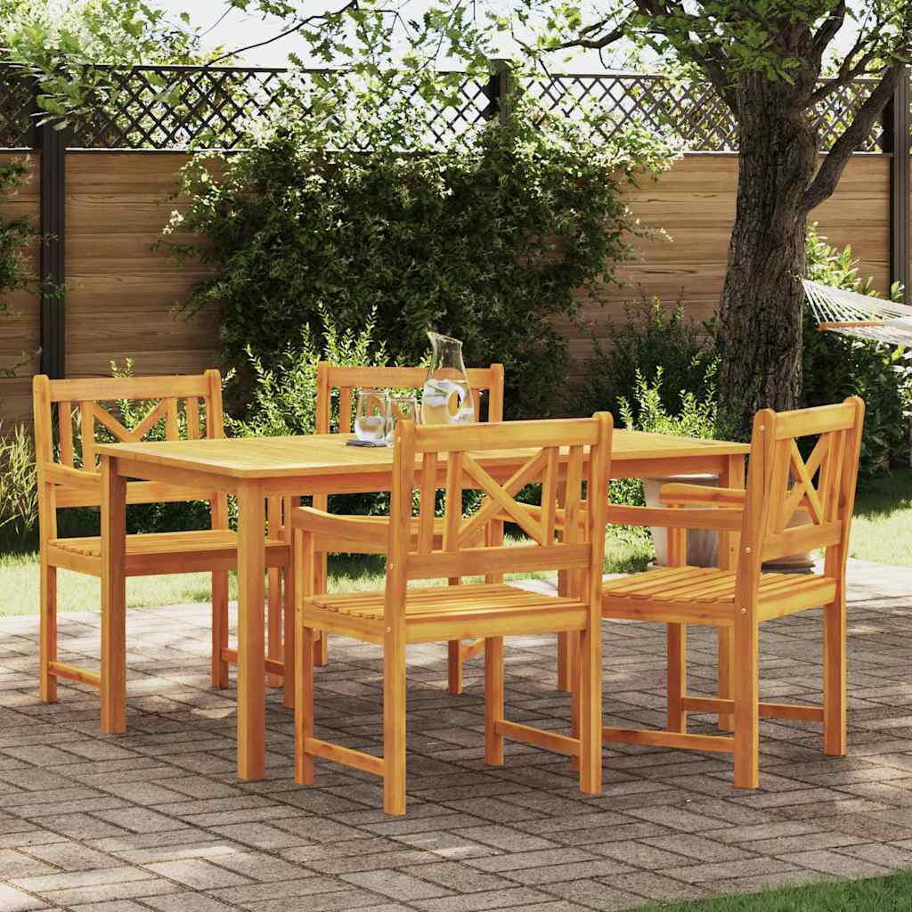 Garten Essgruppe 5 stk. Braun Massivholz Akazie