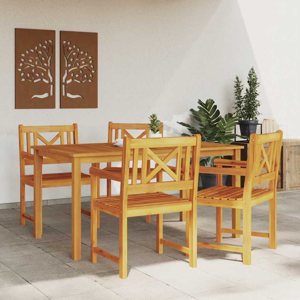 Garten Essgruppe 5 stk. Braun Massivholz Akazie