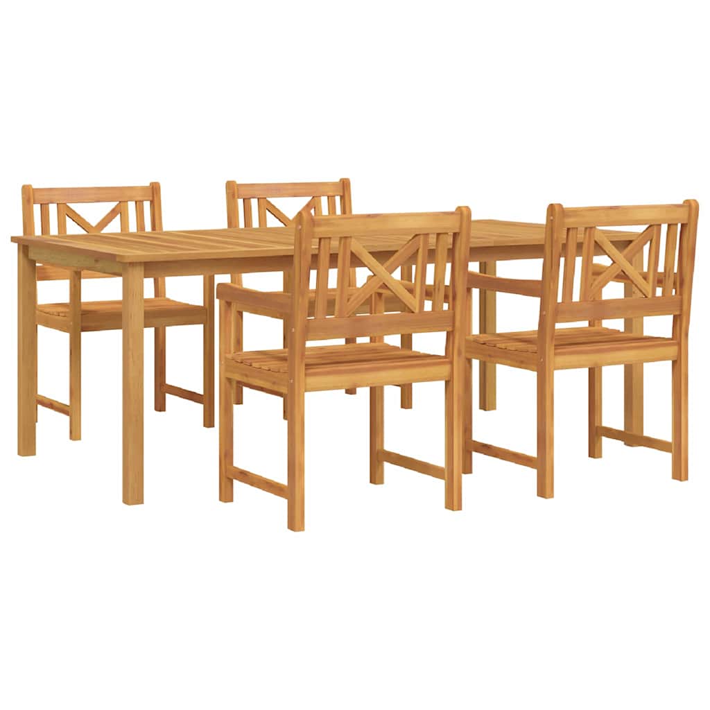 Garten Essgruppe 5 stk. Braun Massivholz Akazie