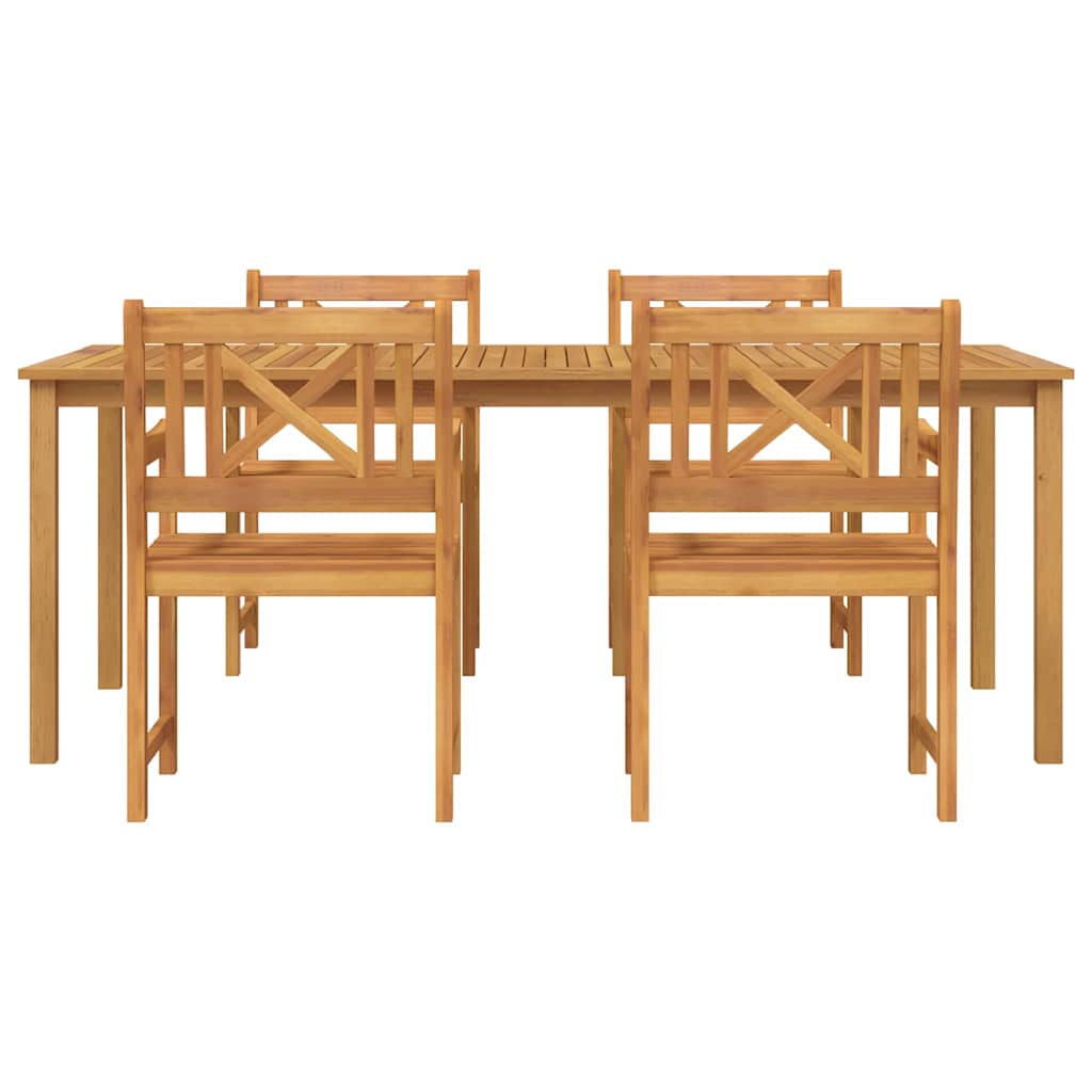 Garten Essgruppe 5 stk. Braun Massivholz Akazie
