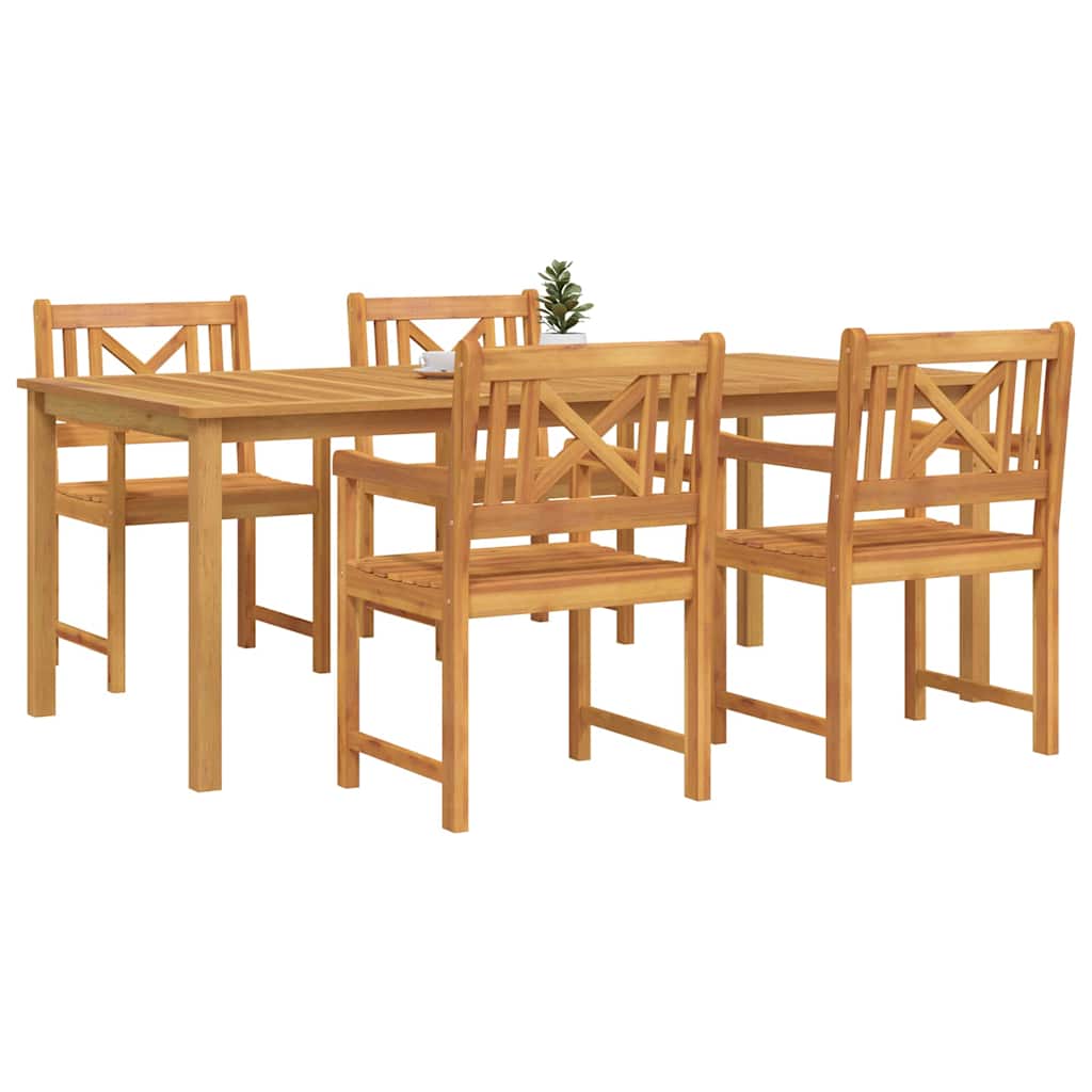 Garten Essgruppe 5 stk. Braun Massivholz Akazie