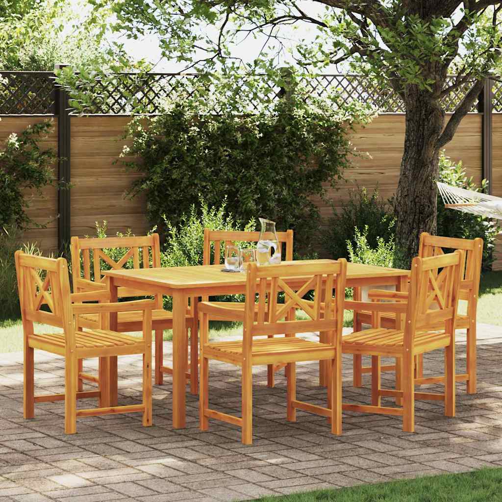 Garten Essgruppe 7 stk. Braun Massivholz Akazie