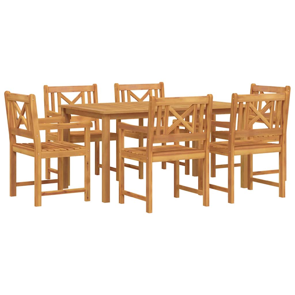 Garten Essgruppe 7 stk. Braun Massivholz Akazie