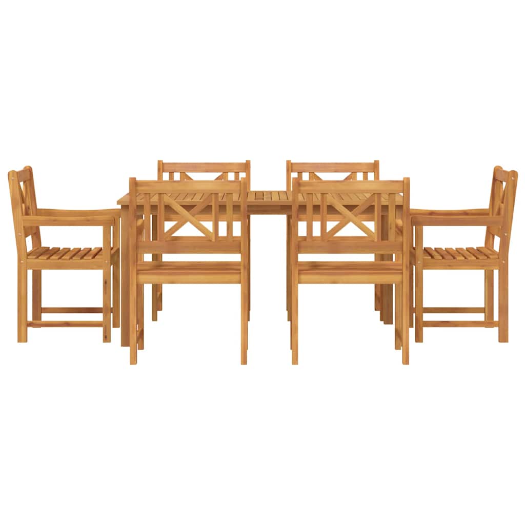 Garten Essgruppe 7 stk. Braun Massivholz Akazie