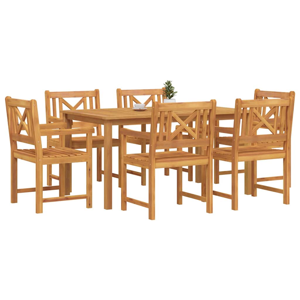 Garten Essgruppe 7 stk. Braun Massivholz Akazie