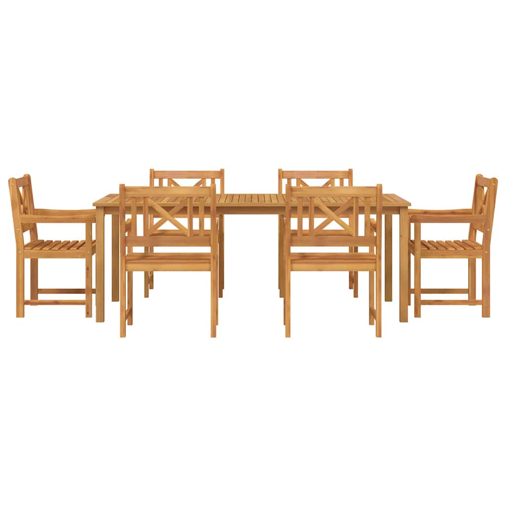 Garten Essgruppe 7 stk. 6-Sitzer Braun Massivholz Akazie