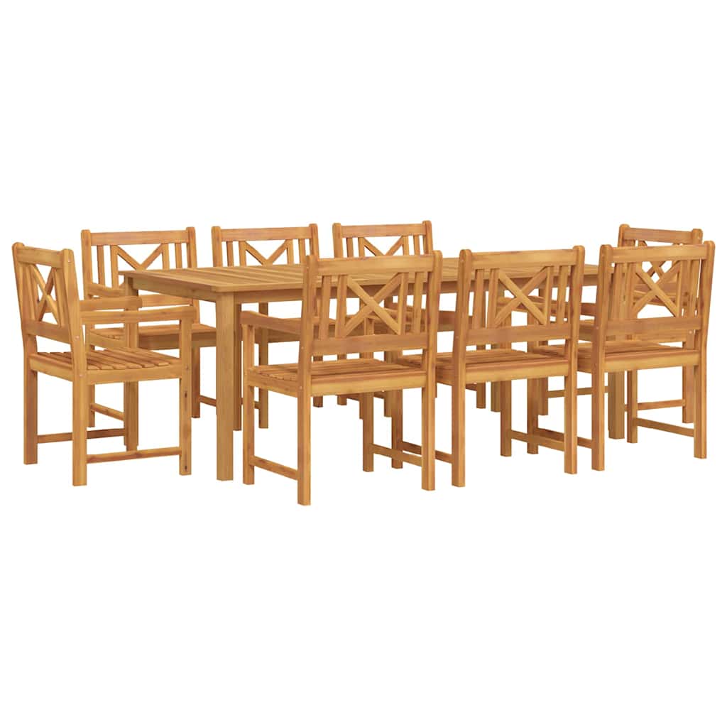 Garten Essgruppe 9 stk. Braun Massivholz Akazie