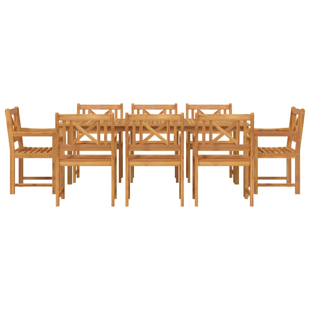 Garten Essgruppe 9 stk. Braun Massivholz Akazie