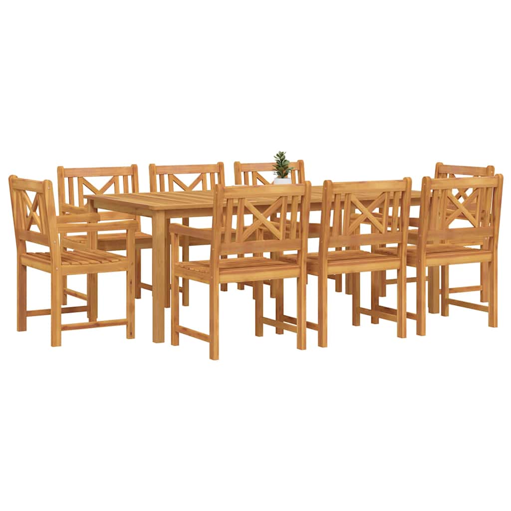 Garten Essgruppe 9 stk. Braun Massivholz Akazie