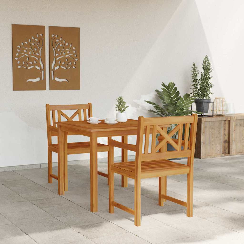 Garten Essgruppe 3 pcs Braun Massivholz Akazie