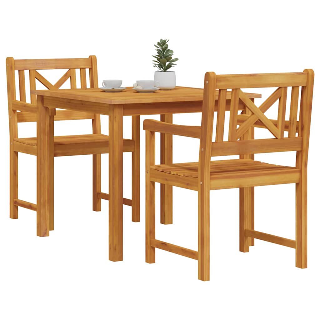 Garten Essgruppe 3 pcs Braun Massivholz Akazie