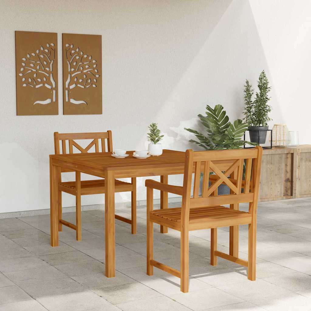 Garten Essgruppe 3 pcs Braun Massivholz Akazie