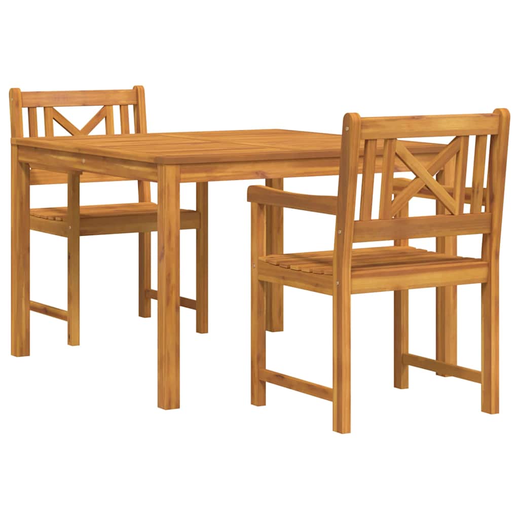 Garten Essgruppe 3 pcs Braun Massivholz Akazie