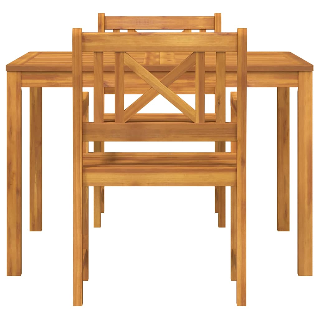 Garten Essgruppe 3 pcs Braun Massivholz Akazie