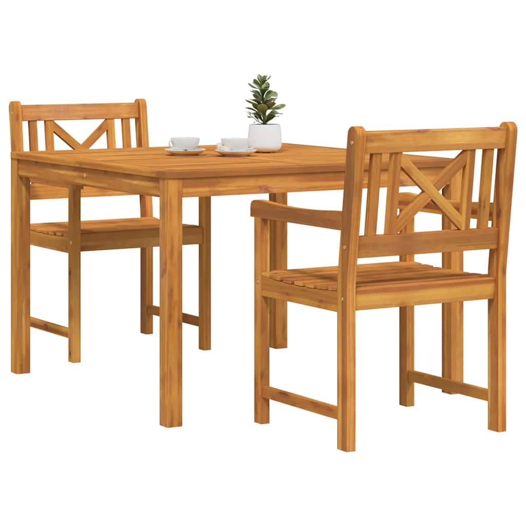 Garten Essgruppe 3 pcs Braun Massivholz Akazie