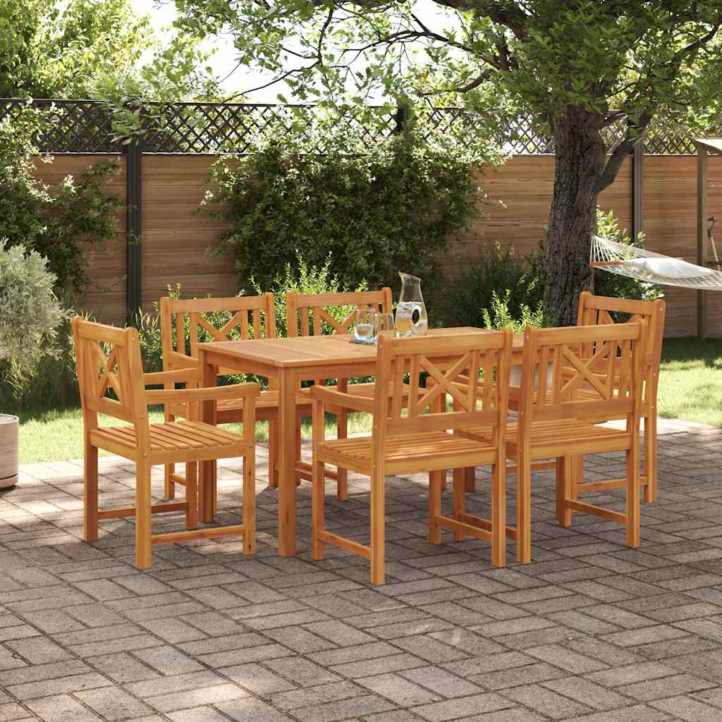 Garten Essgruppe 7 stk. Braun Massivholz Akazie