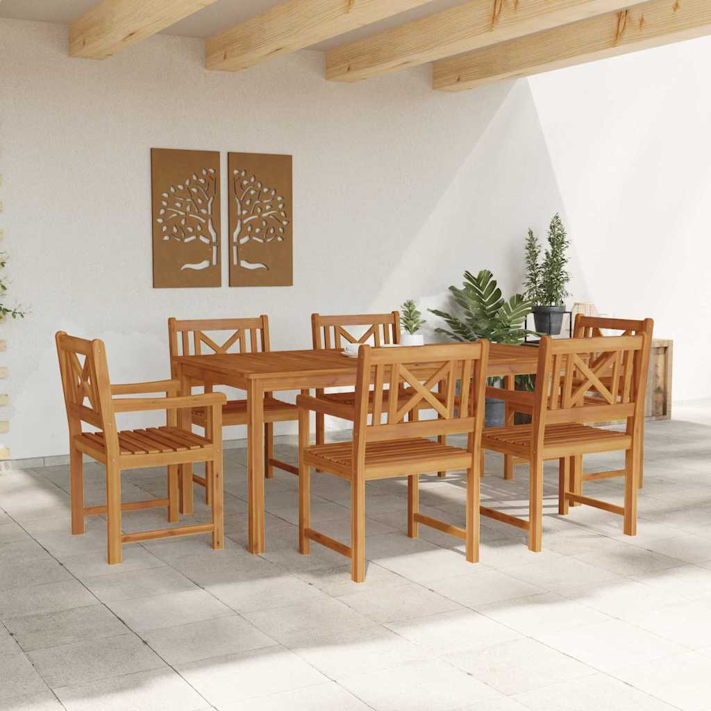 Garten Essgruppe 7 stk. Braun Massivholz Akazie