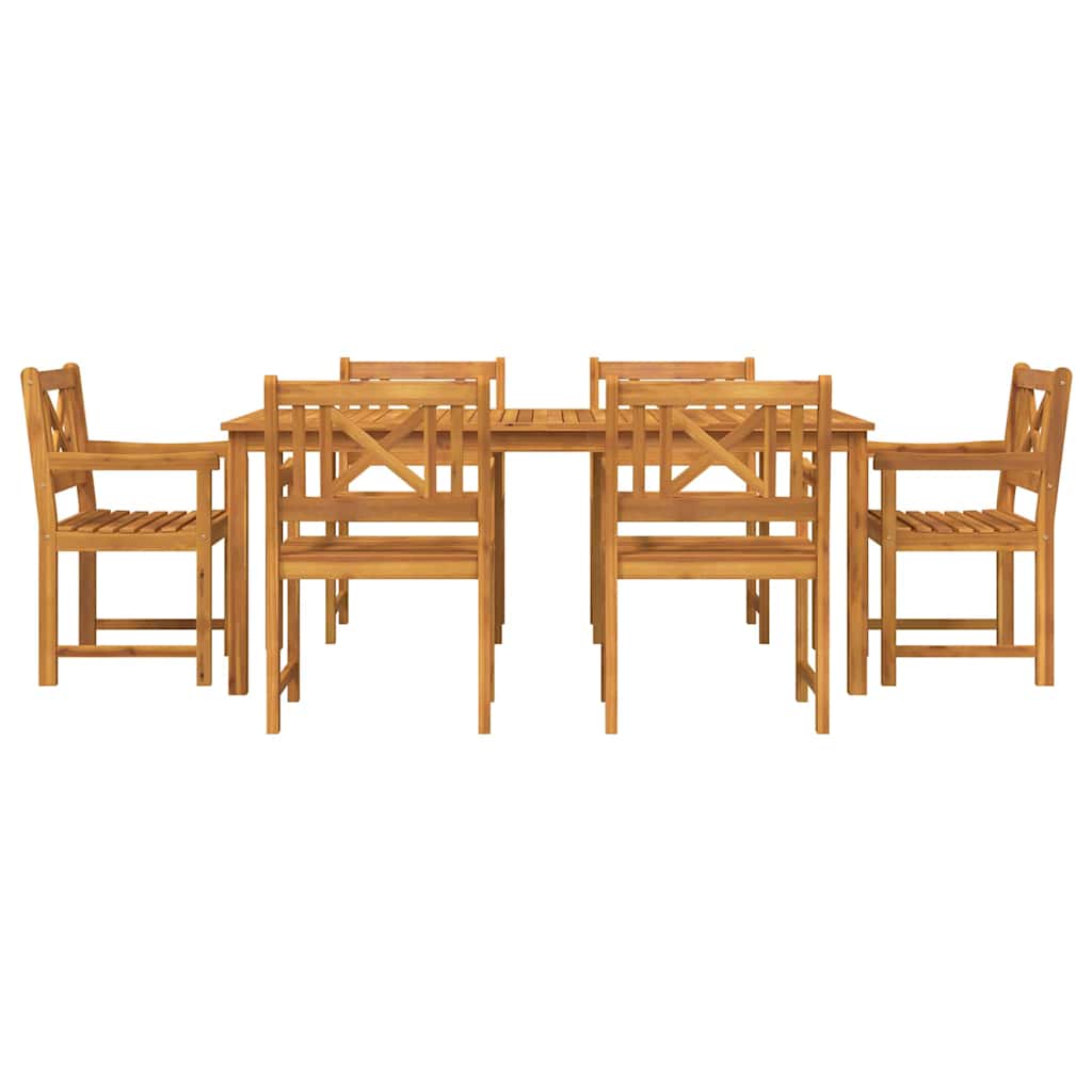 Garten Essgruppe 7 stk. Braun Massivholz Akazie
