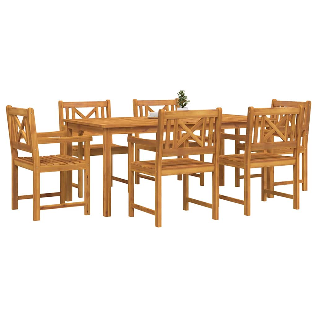Garten Essgruppe 7 stk. Braun Massivholz Akazie