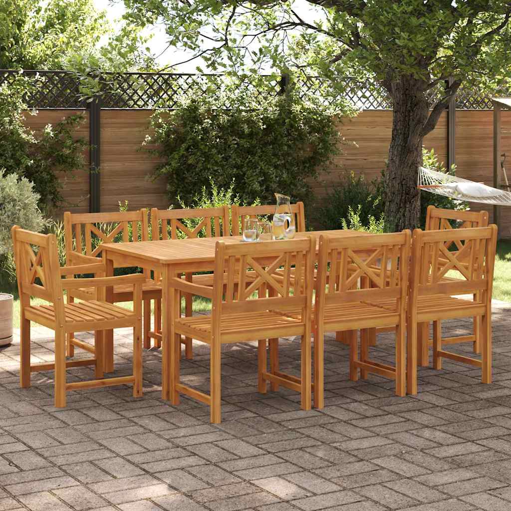 Garten Essgruppe 9 stk. Braun Massivholz Akazie